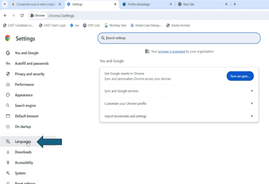ServiceConnect - Profile Advantage - Changing the browsers language to ...