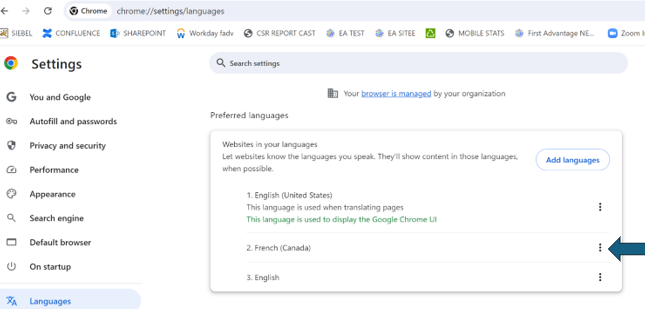 ServiceConnect - Profile Advantage - Changing the browsers language to ...