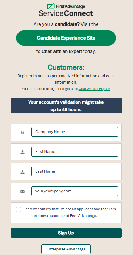 ServiceConnect - How do I register or log into ServiceConnect?